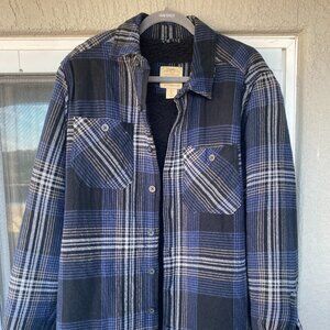 Telluride Clothing Company Dark Blue Plaid Plush Fleece Shacket
